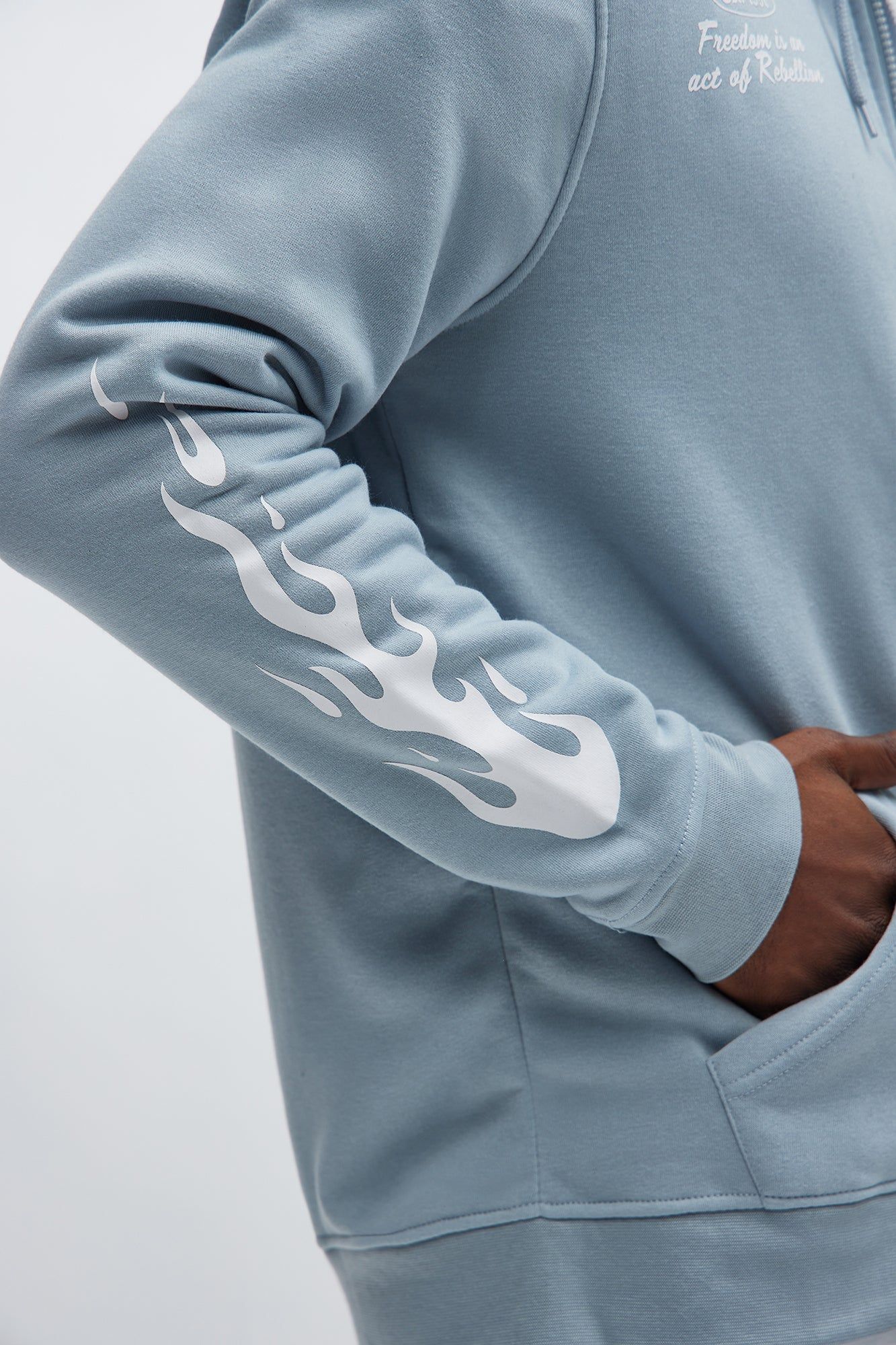 Rebel Cxltxre Club Zip Up Hoodie - Grey/Blue sold by Fashion Nova product image thumbnail 4