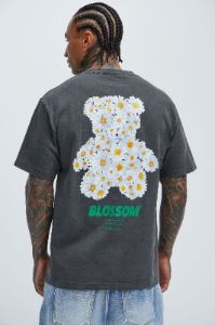 Blossom Bear Short Sleeve Tee - Black sold by Fashion Nova