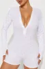 Always A Cutie Pointelle PJ Romper Onesie - White/Pink sold by Fashion Nova