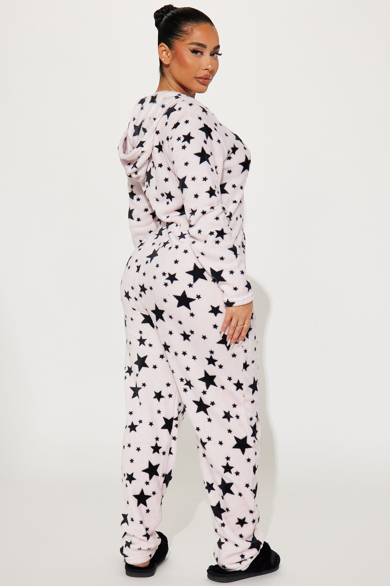 Wish On A Star Plush Hoodie PJ Onesie - Lavender/combo sold by Fashion Nova product image thumbnail 3