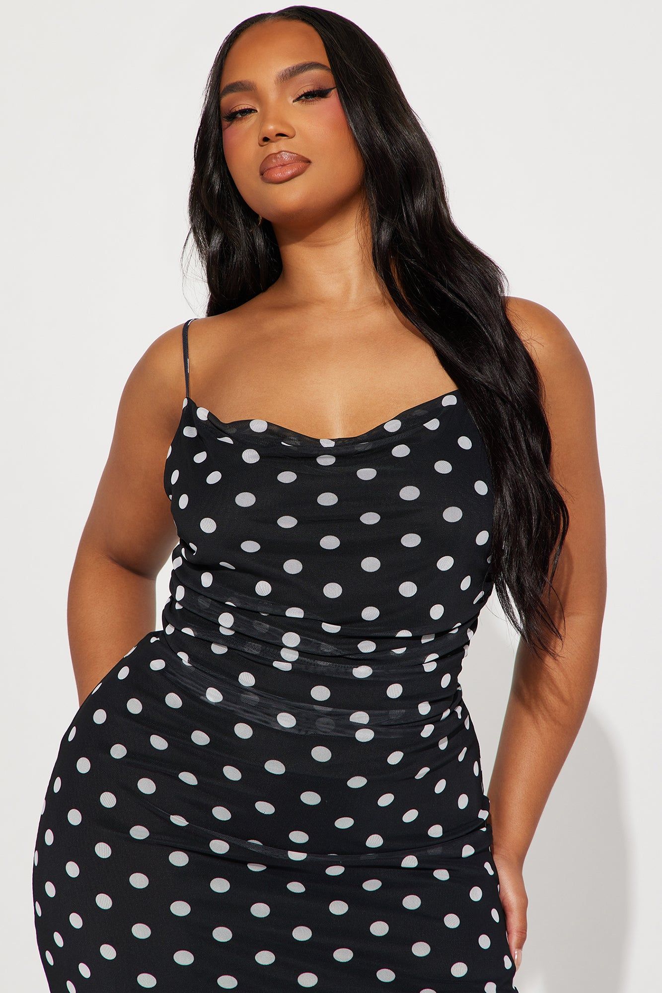 Sara Polka Dot Maxi Dress - Black/White sold by Fashion Nova product image thumbnail 5