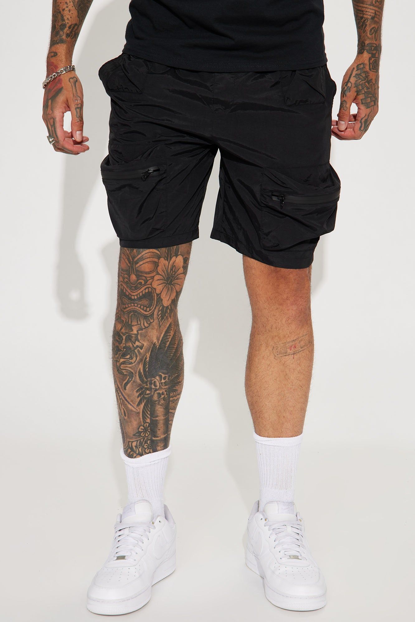 I Got This Nylon Cargo Shorts - Black sold by Fashion Nova
