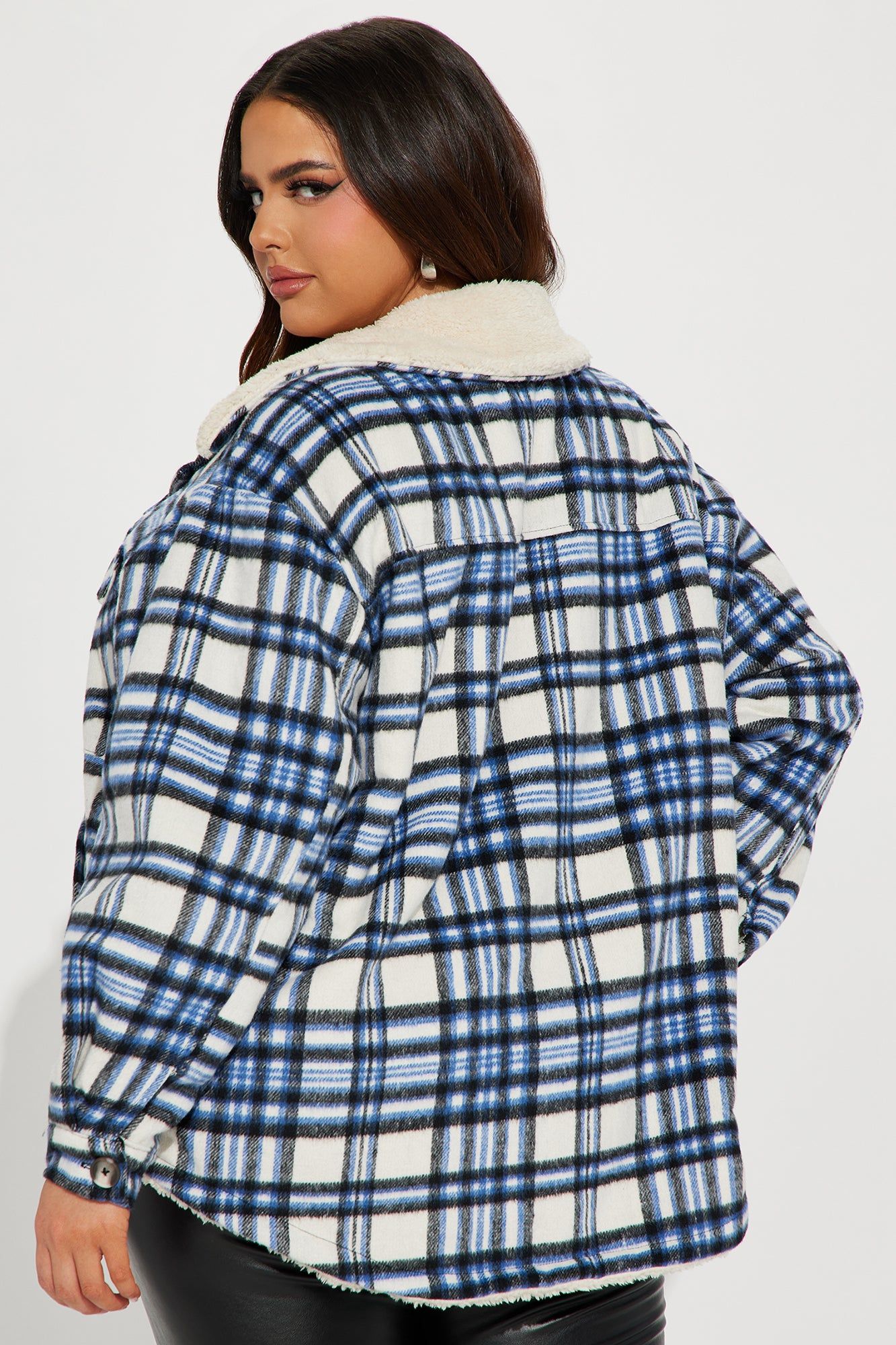 Down The Line Plaid Shacket - Blue/combo sold by Fashion Nova product image thumbnail 6
