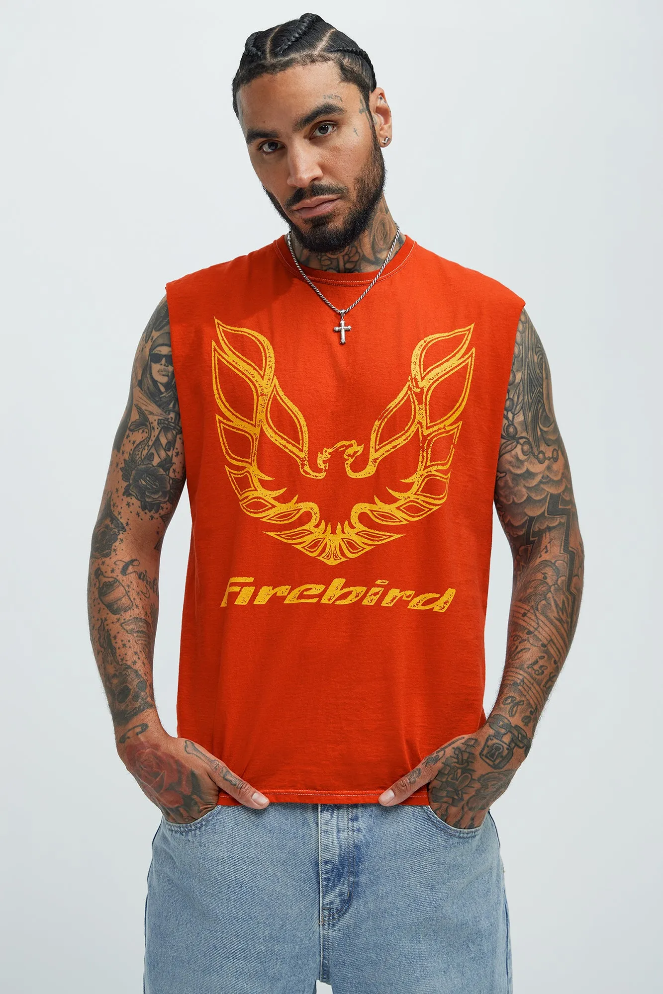 Chevy FIREBIRD 79 Sleeveless Tee - Red sold by Fashion Nova