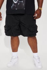 I Got This Nylon Cargo Shorts - Black sold by Fashion Nova