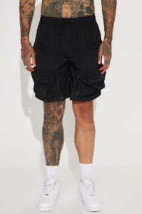 I Got This Nylon Cargo Shorts - Black sold by Fashion Nova