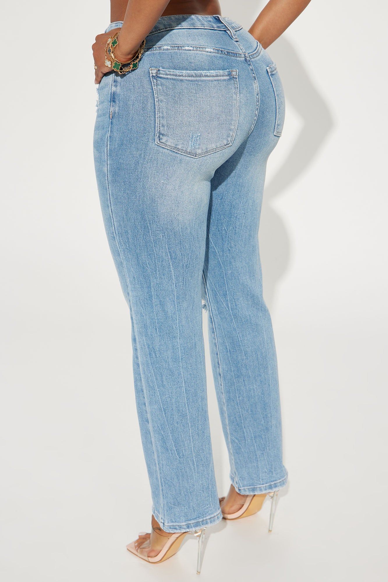 Before You Know It Stretch Straight Leg Jeans - Medium Wash sold by Fashion Nova product image thumbnail 3