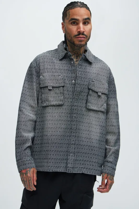 Abel Textured Button Up Shirt - Black sold by Fashion Nova