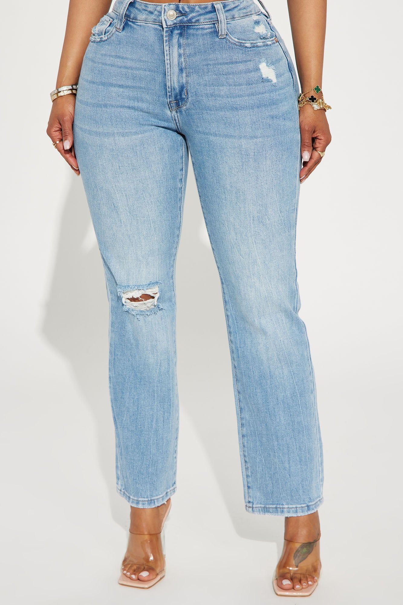 Before You Know It Stretch Straight Leg Jeans - Medium Wash sold by Fashion Nova product image thumbnail 2