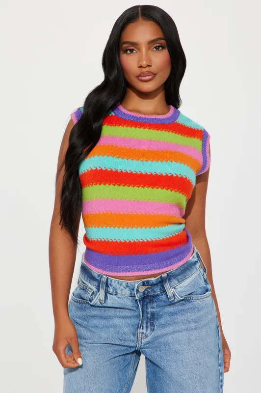 Rainbow Sunsets Sweater Vest - Multi Color sold by Fashion Nova