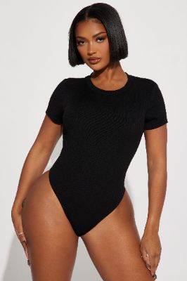Do It Better Ribbed Bodysuit - Black sold by Fashion Nova