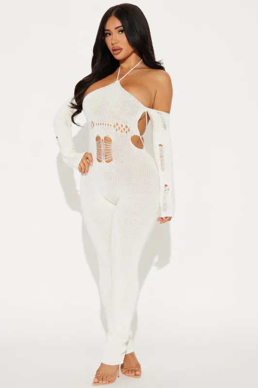 Here With You Knit Jumpsuit - Ivory sold by Fashion Nova