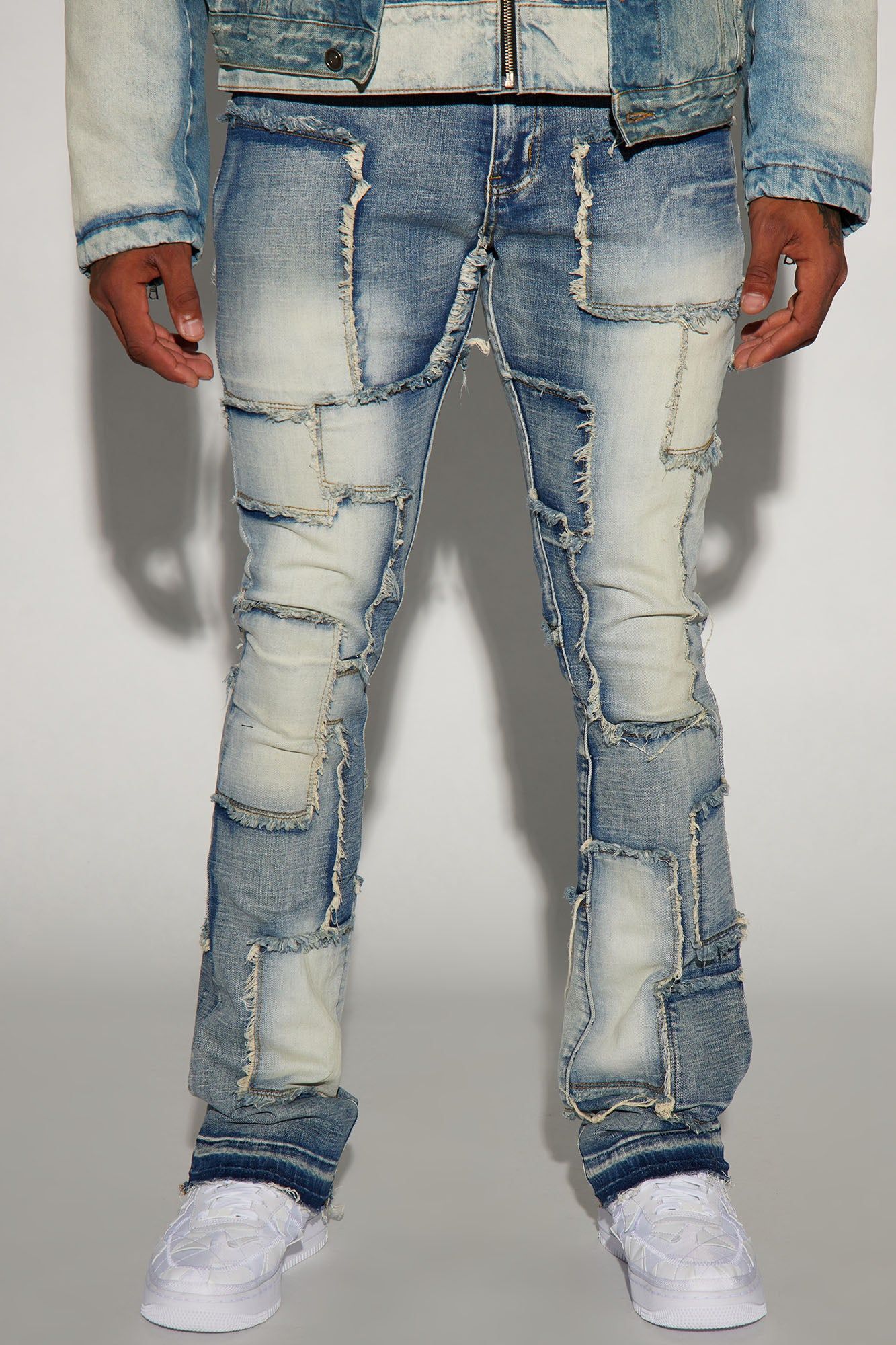 Square Up Stacked Skinny Flare Jeans - Light Wash sold by Fashion Nova