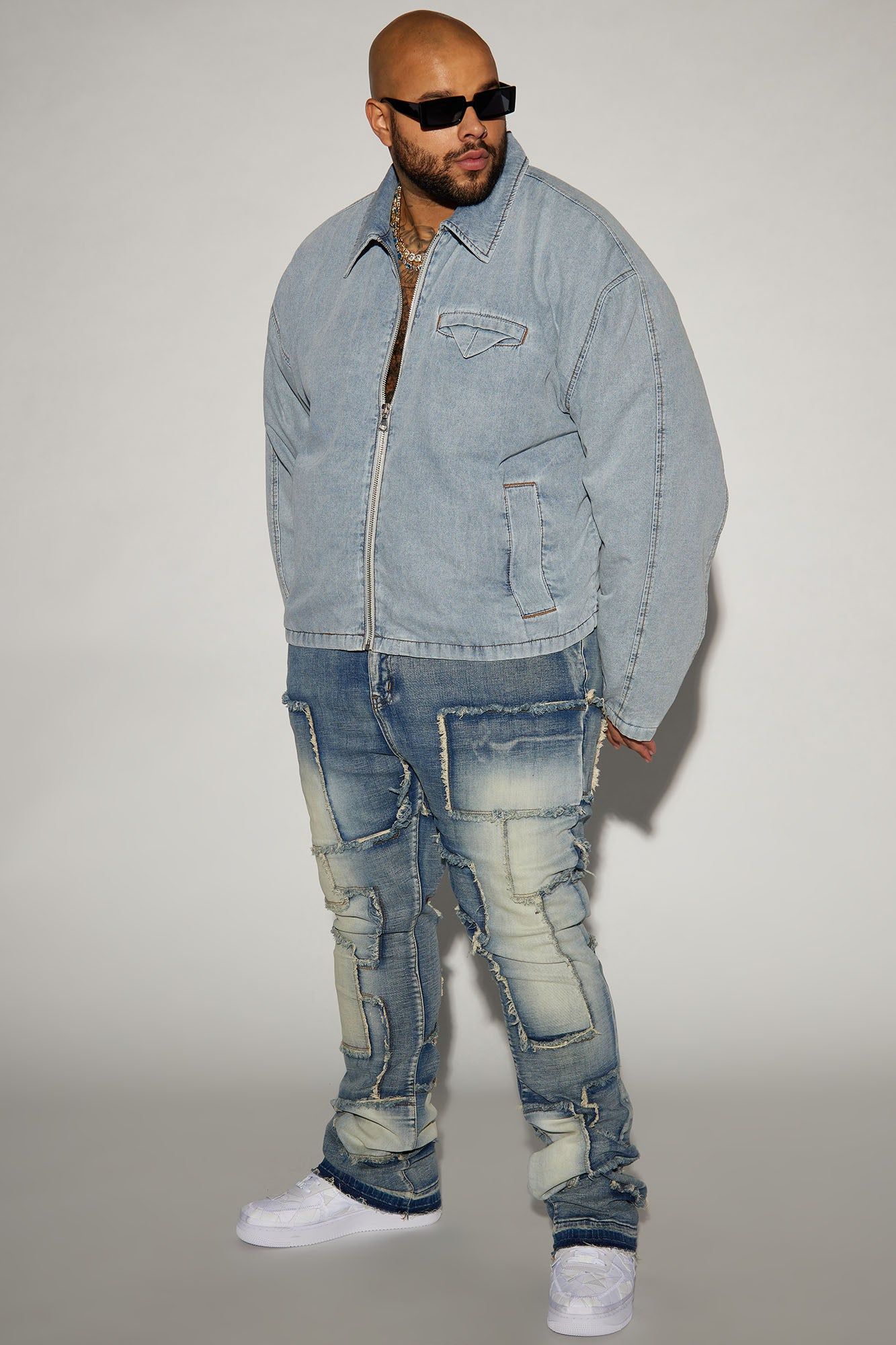 Square Up Stacked Skinny Flare Jeans - Light Wash sold by Fashion Nova product image thumbnail 6