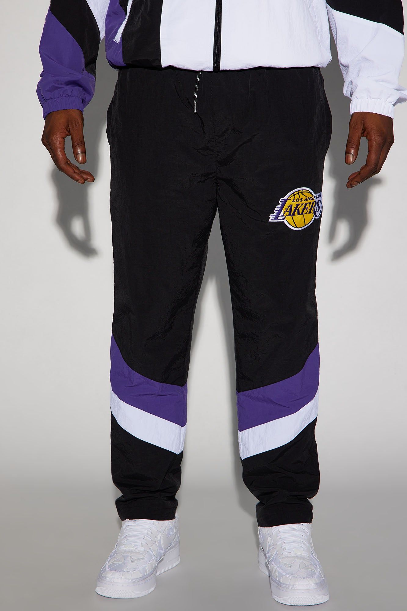Lakers Hood Star Pants - Black/Purple sold by Fashion Nova