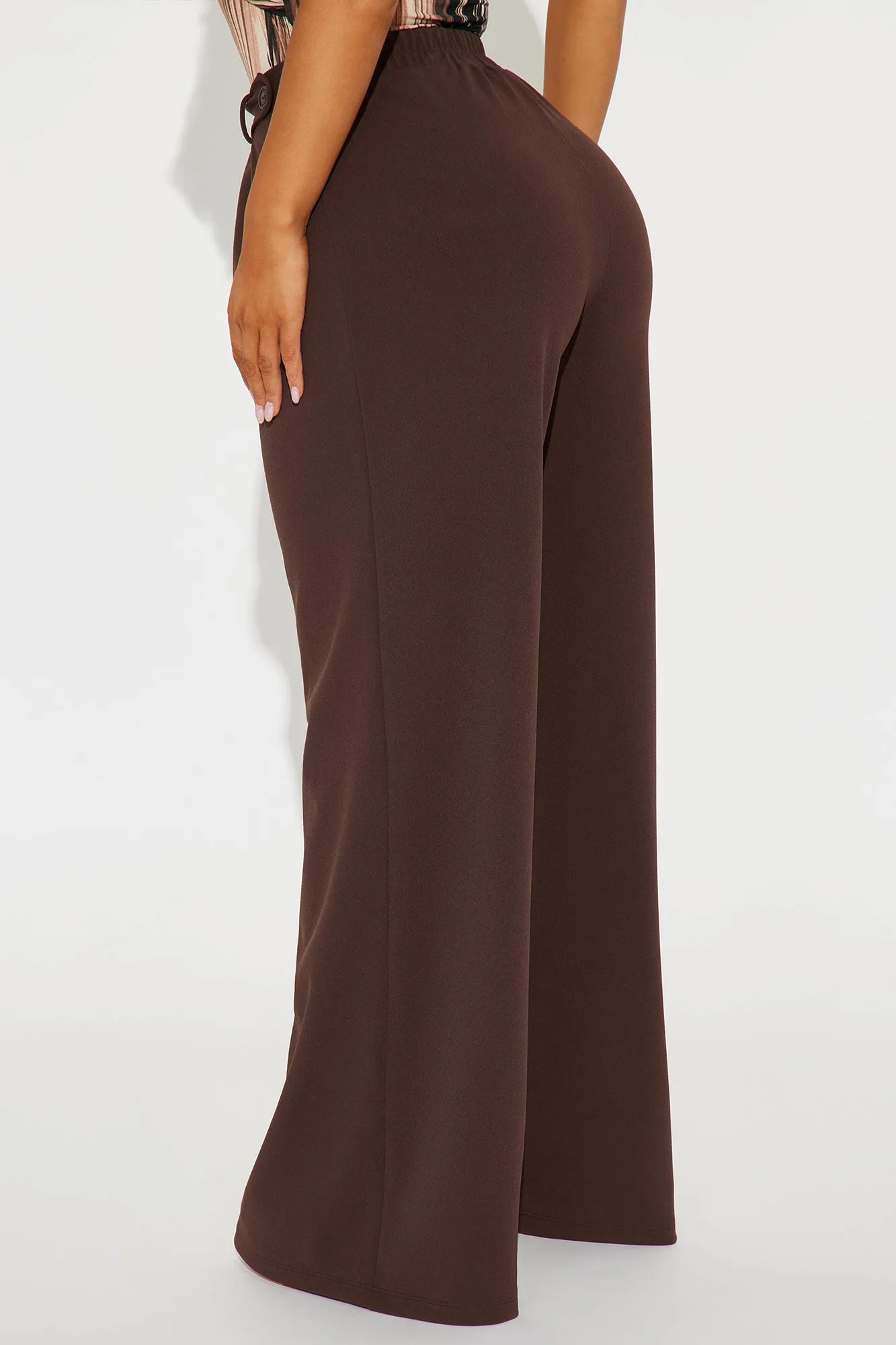 Down The Hall Wide Leg Trouser - Chocolate sold by Fashion Nova product image thumbnail 3