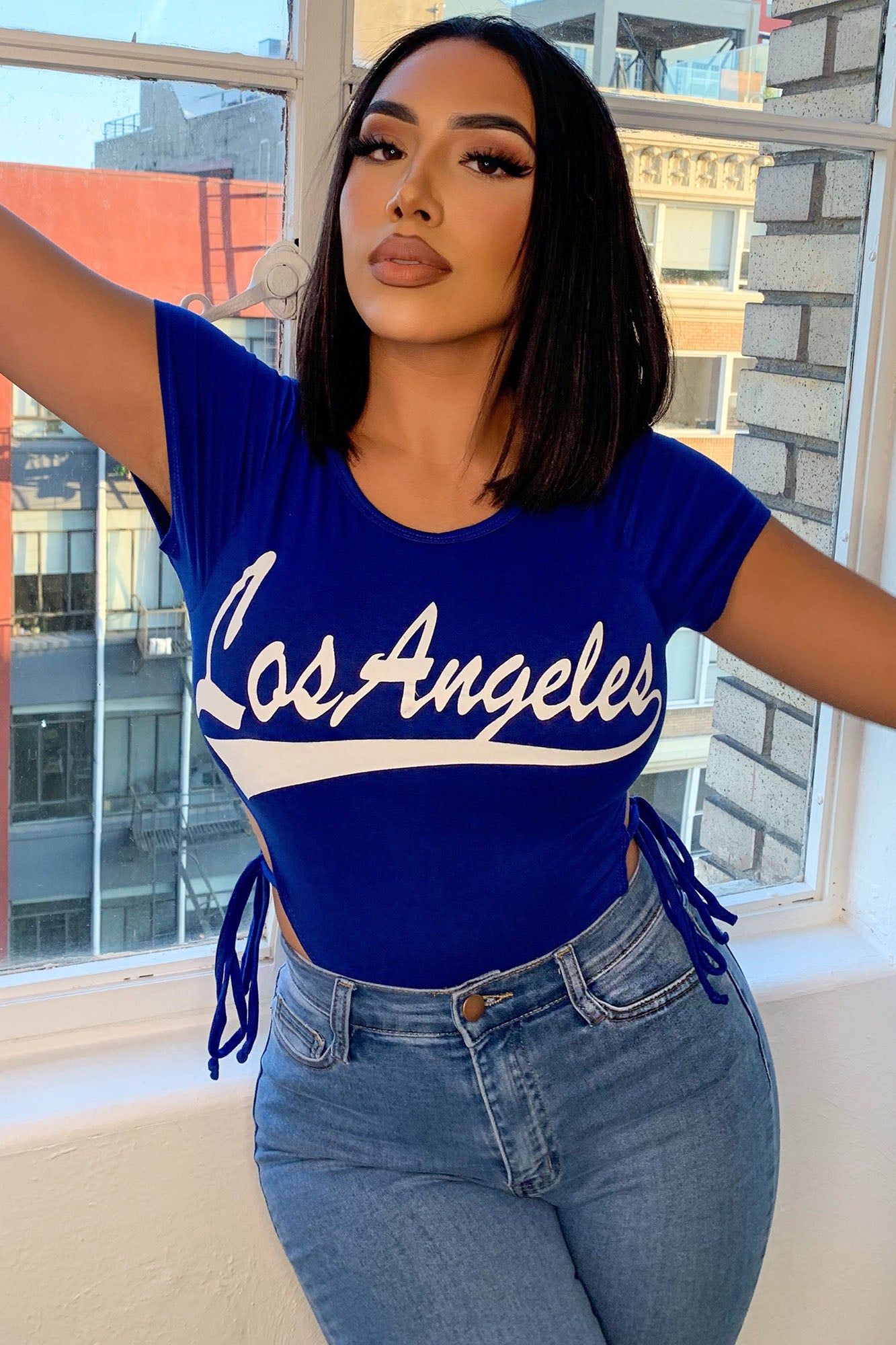 Los Angeles High Cut Bodysuit - Royal sold by Fashion Nova product image thumbnail 2