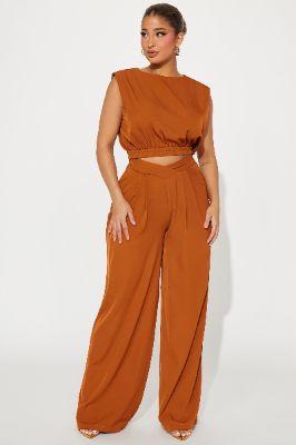 All The Right Moves Pant Set - Cognac sold by Fashion Nova