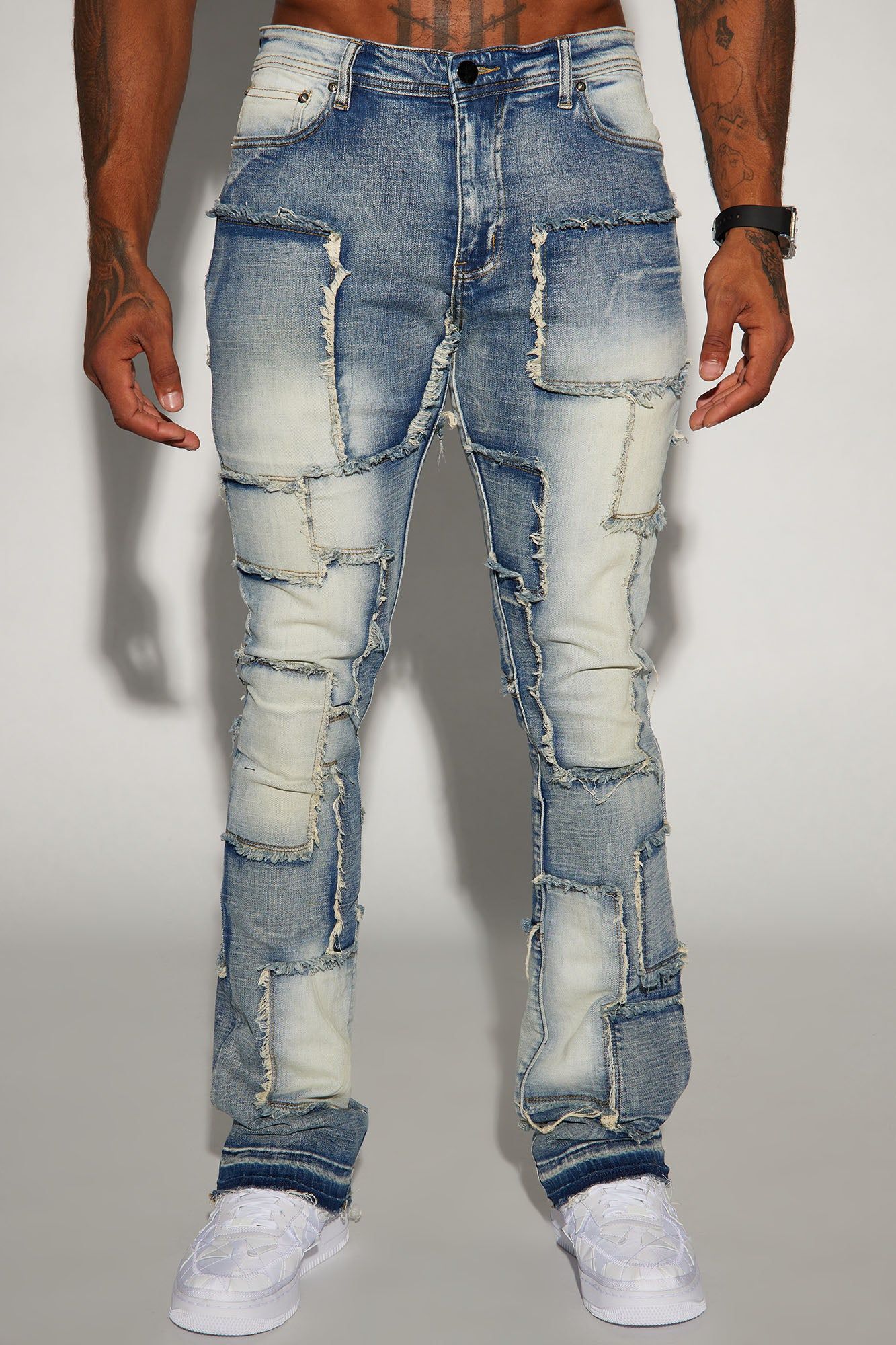 Square Up Stacked Skinny Flare Jeans - Light Wash sold by Fashion Nova product image thumbnail 4