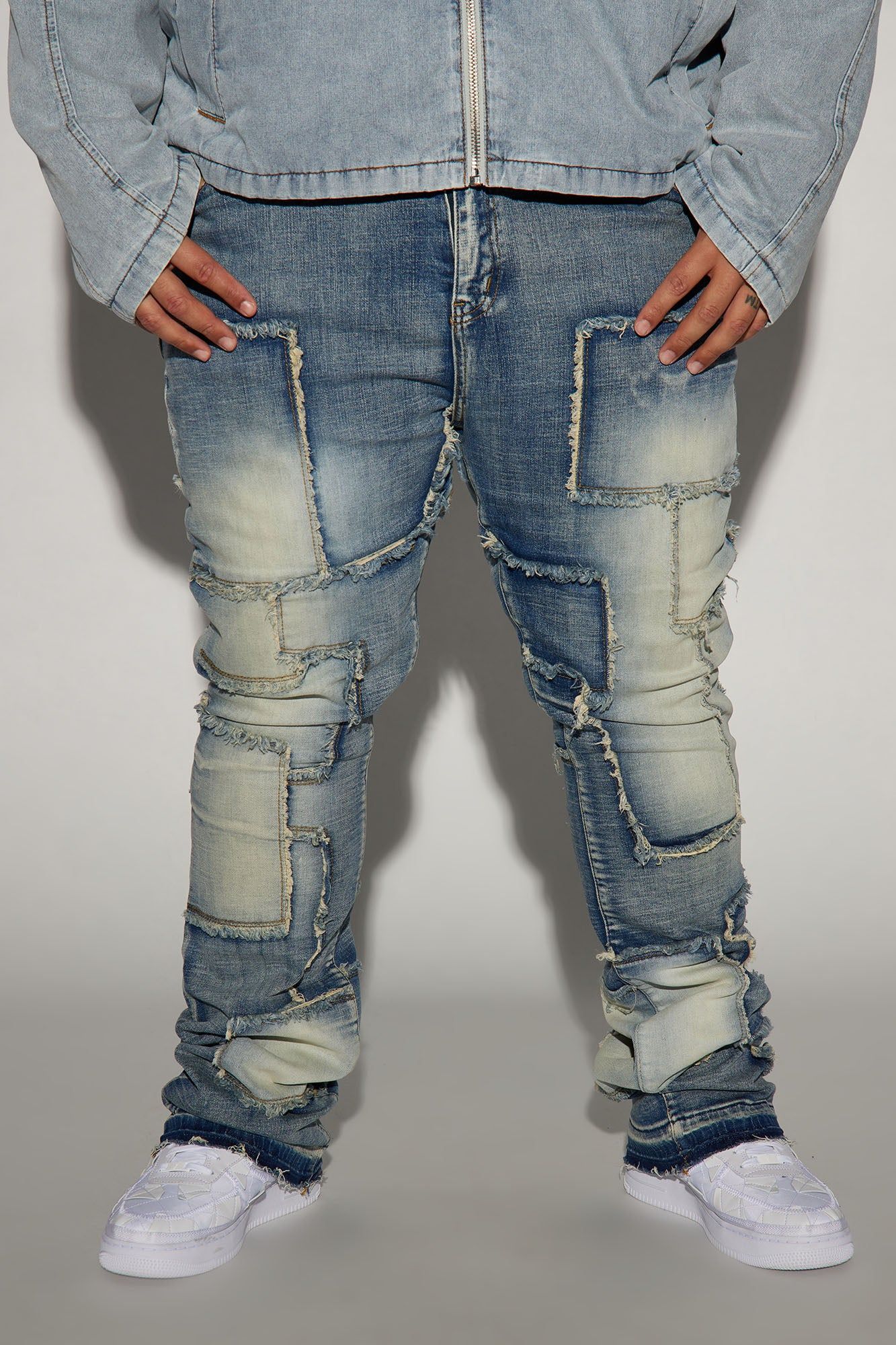 Square Up Stacked Skinny Flare Jeans - Light Wash sold by Fashion Nova product image thumbnail 2