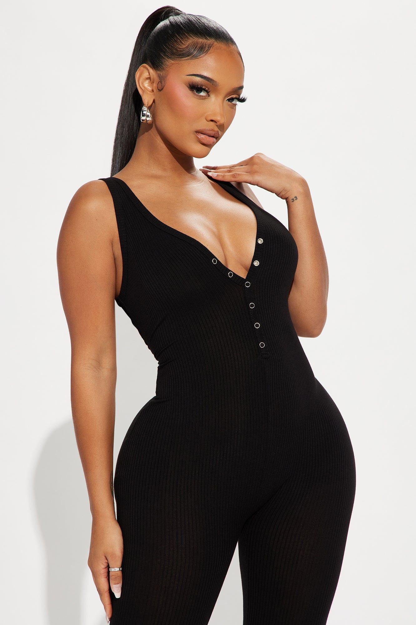 Monique Ribbed Jumpsuit - Black sold by Fashion Nova product image thumbnail 2