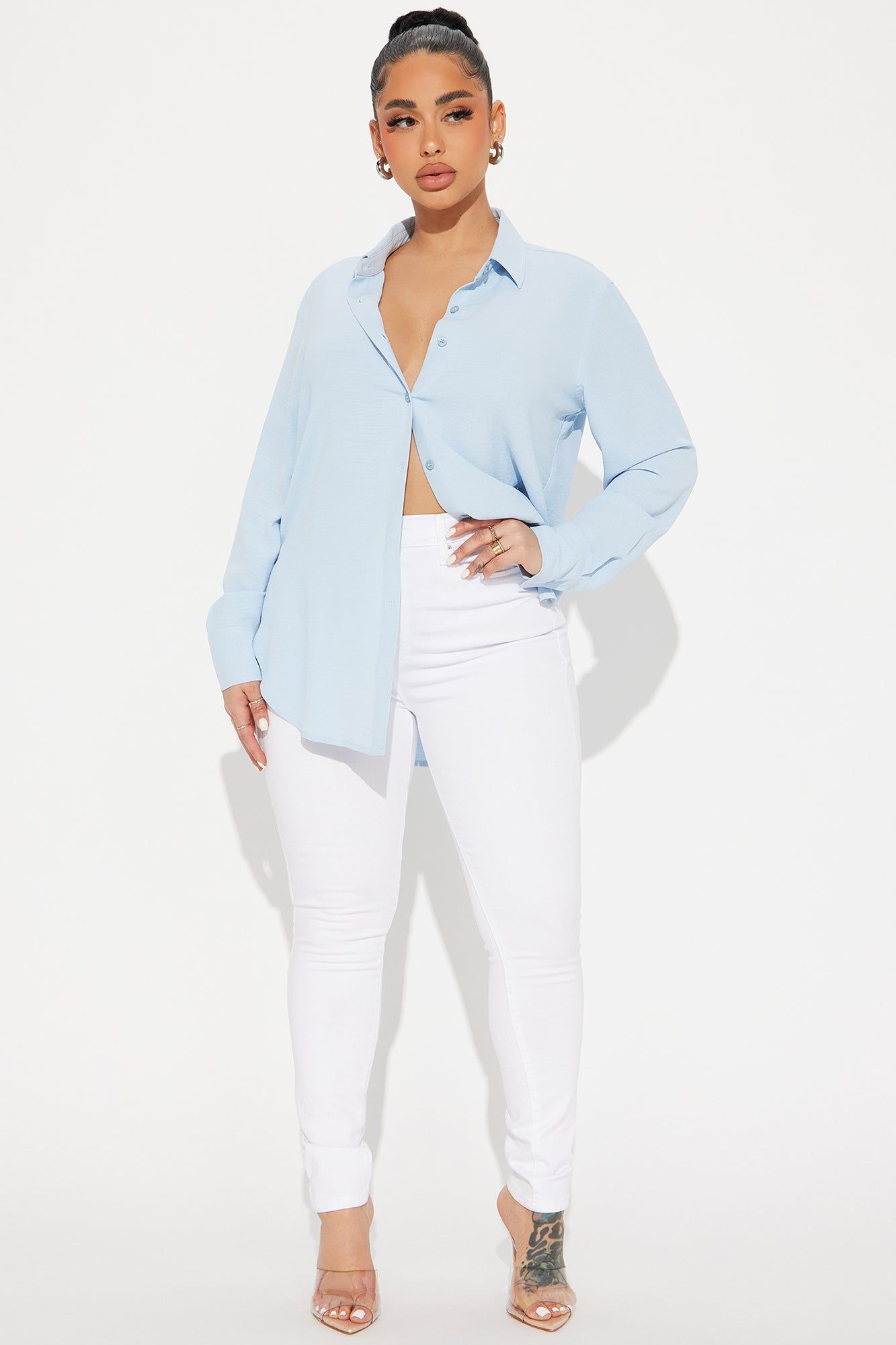 Long Live Linen Shirt - Blue sold by Fashion Nova product image thumbnail 2