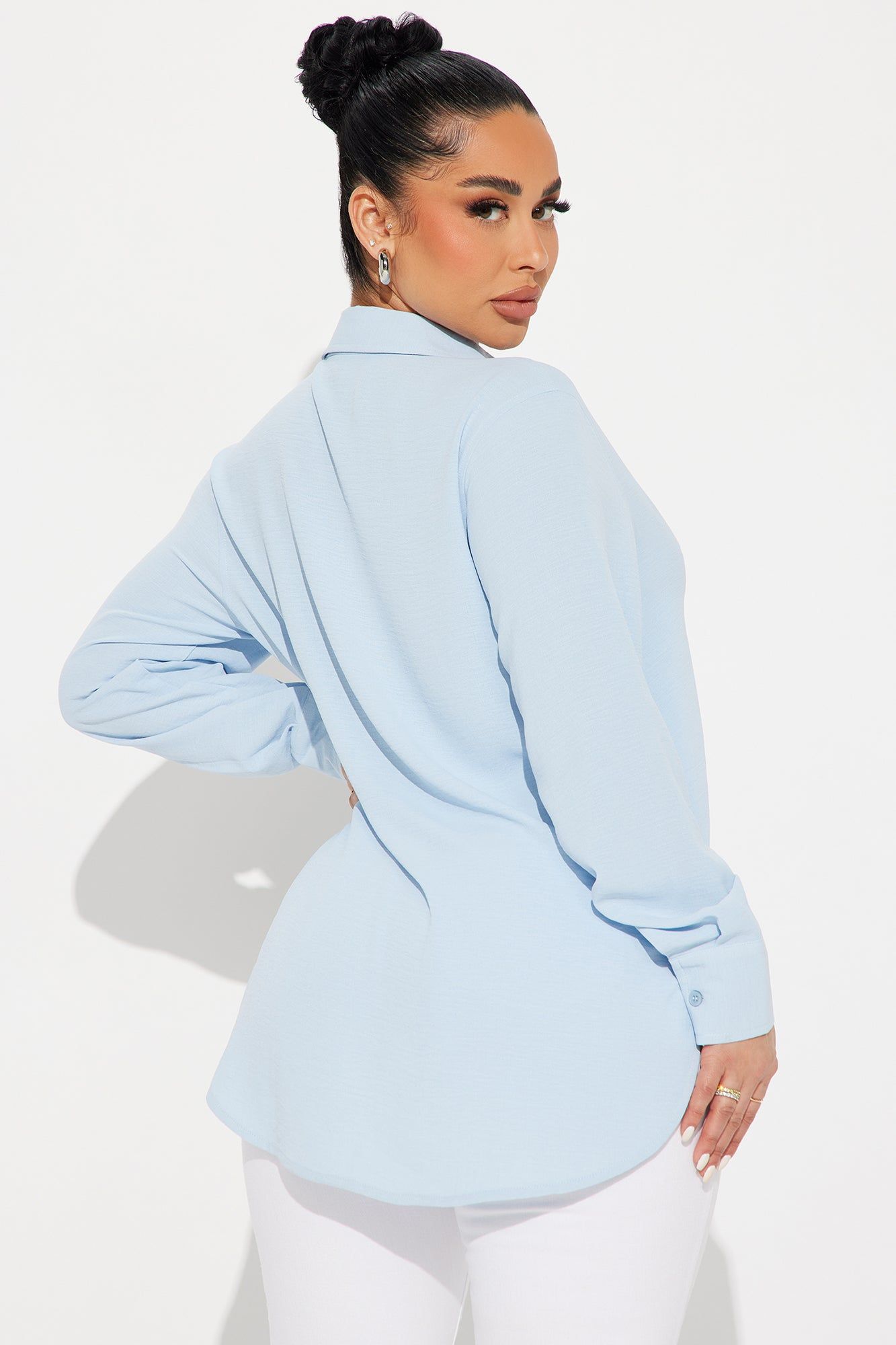 Long Live Linen Shirt - Blue sold by Fashion Nova product image thumbnail 3