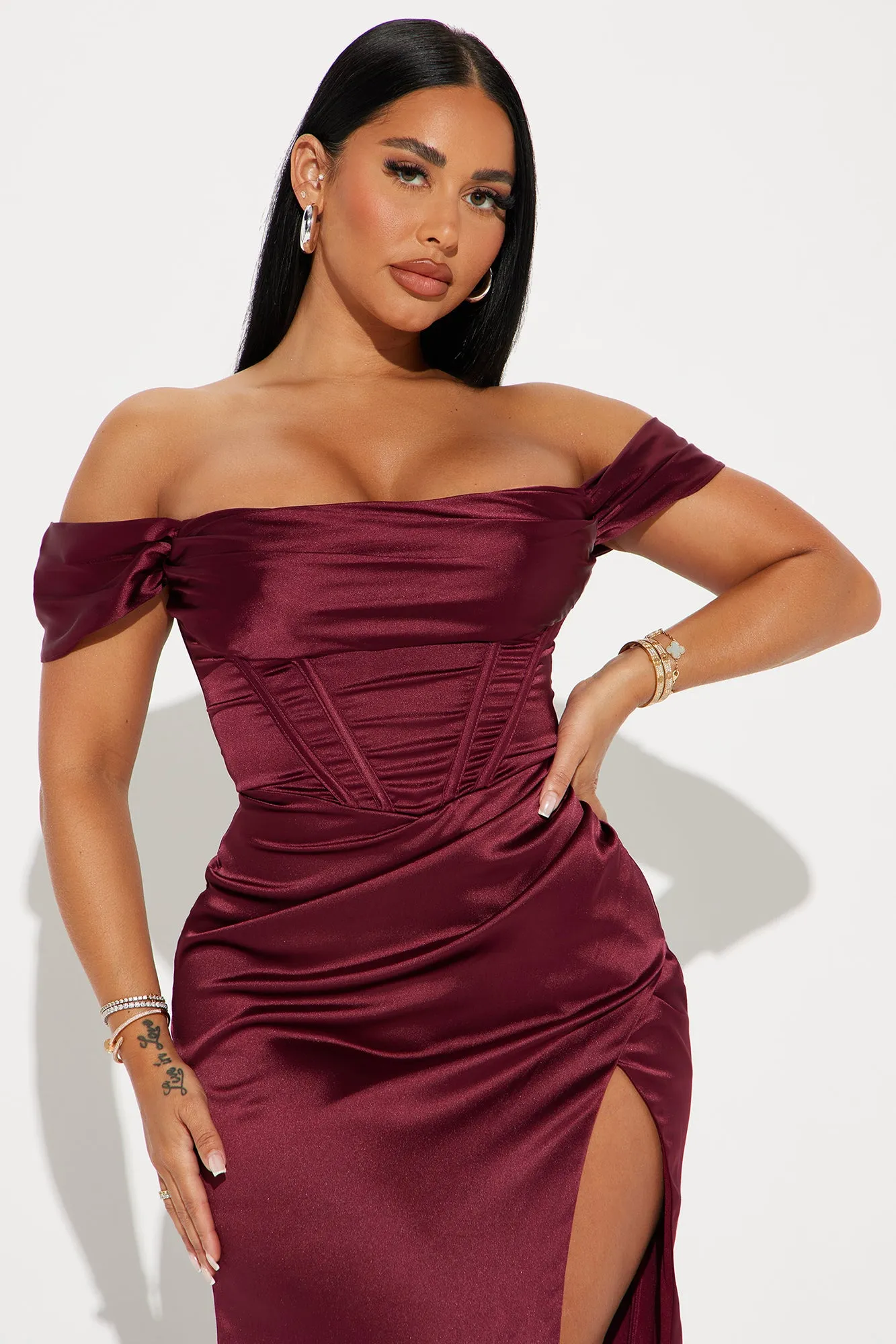 Andrea Corset Gown - Wine sold by Fashion Nova product image thumbnail 2