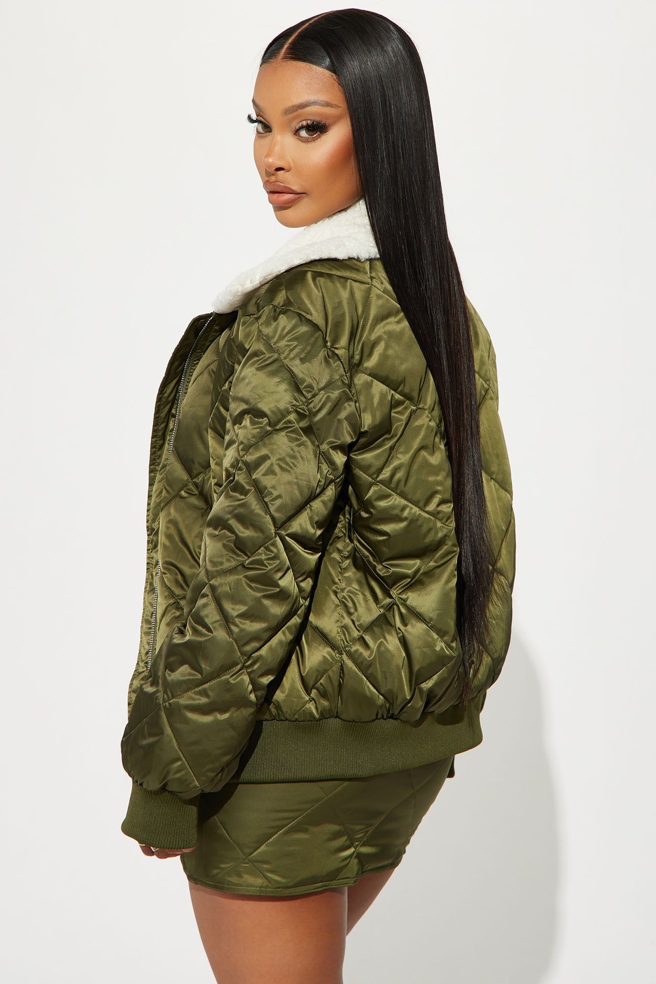 Kaylee Quilted Mini Skirt Set - Olive sold by Fashion Nova product image thumbnail 3