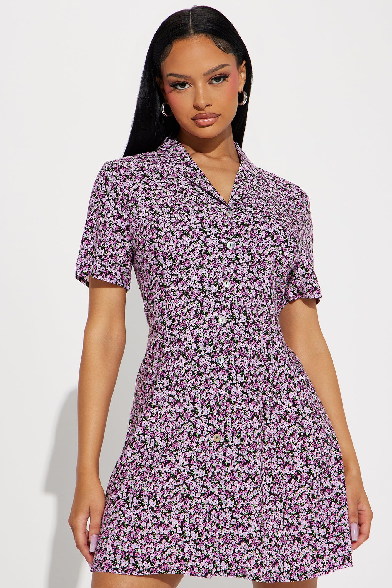 Ellie Floral Mini Dress - Pink/combo | Parallel