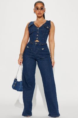 Ride Or Die Denim Pant Set - Medium Wash sold by Fashion Nova