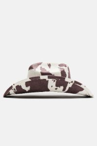Mooving And Grooving Cowboy Hat - White/combo sold by Fashion Nova