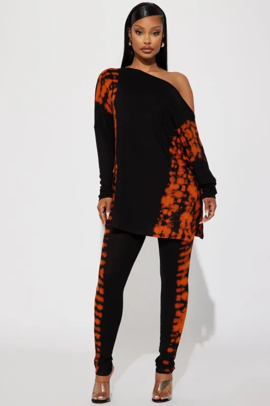 Groundbreaking Tie Dye Legging Set - Black/combo sold by Fashion Nova