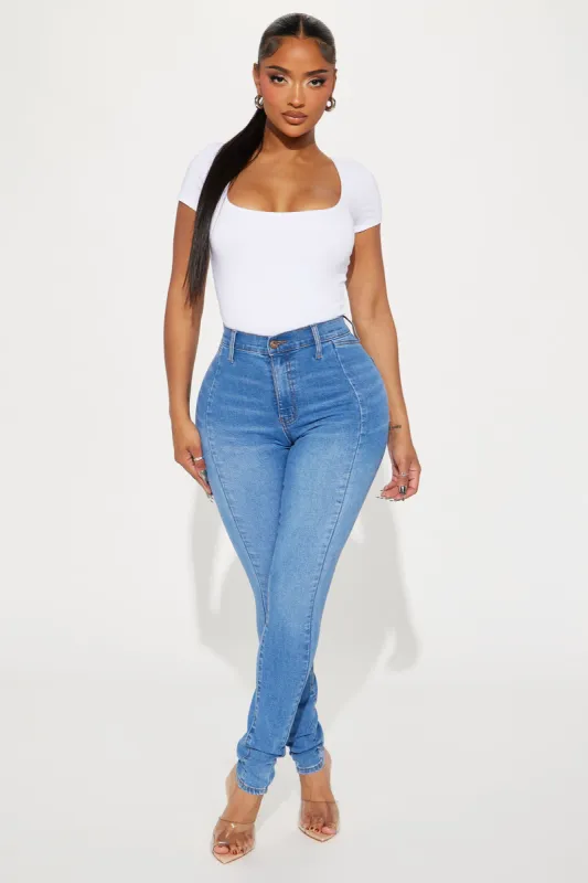 A Masterpiece Stretch Skinny Jeans - Medium Wash sold by Fashion Nova