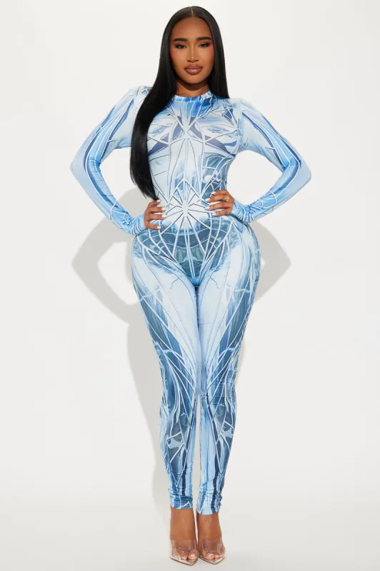 Chrome Print Jumpsuit Costume - Silver sold by Fashion Nova
