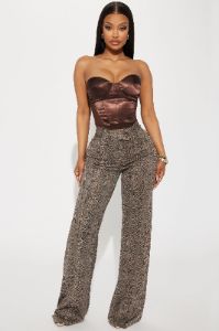 Scarlette Satin Corset Top - Brown sold by Fashion Nova