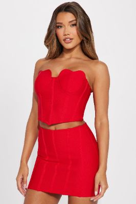 My Sweetheart Skirt Set - Red sold by Fashion Nova