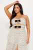Elegant Polka Dot Maxi Dress - Cream/combo sold by Fashion Nova
