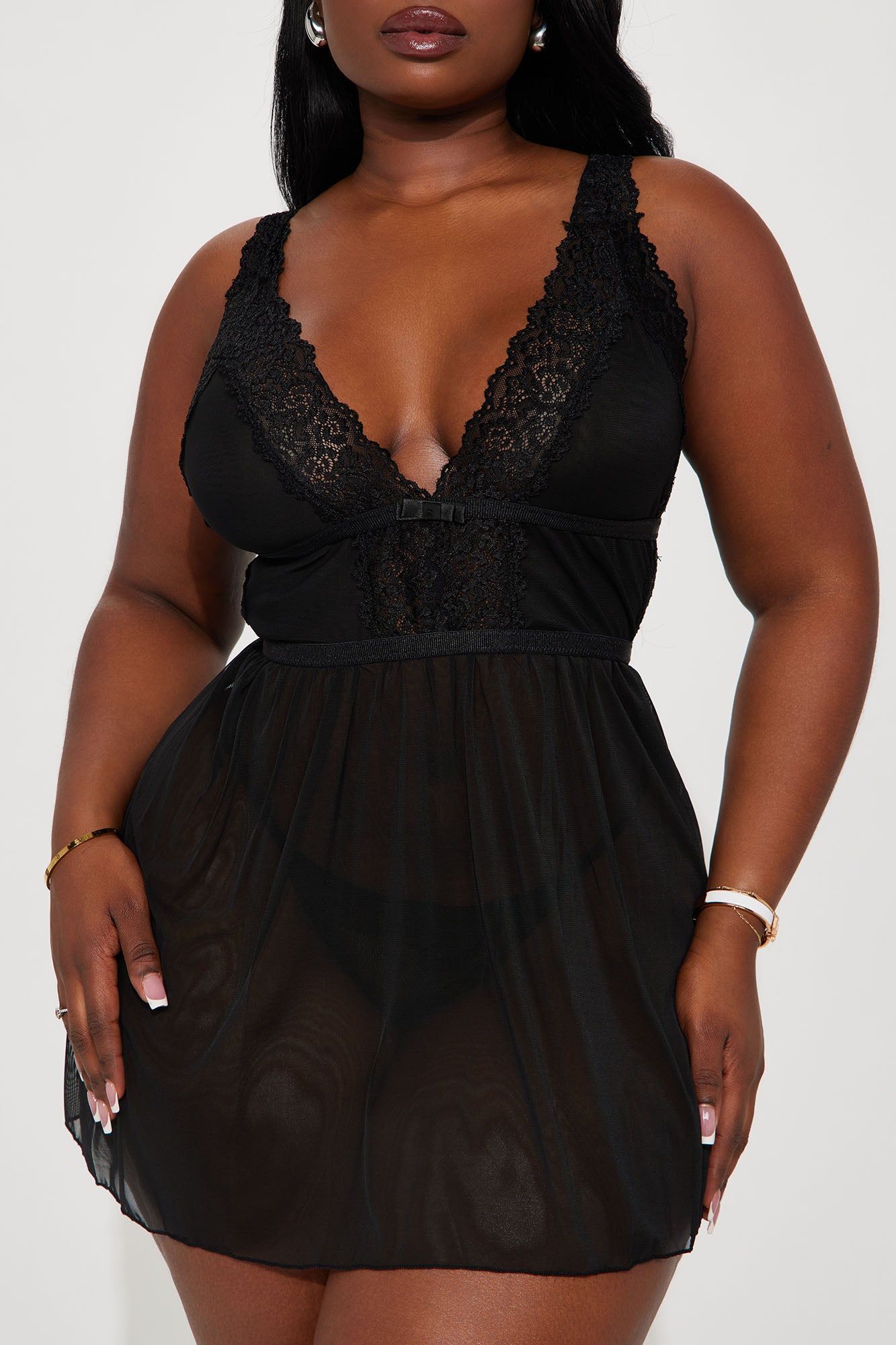 All Through The Night Babydoll - Black sold by Fashion Nova product image thumbnail 2