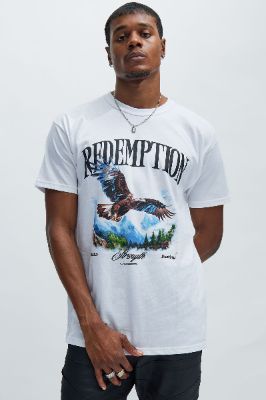 Redemption Era Short Sleeve Tee - White sold by Fashion Nova