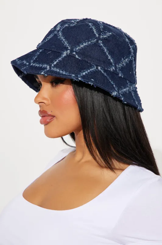Never Too Much Bucket Hat - Dark Wash sold by Fashion Nova
