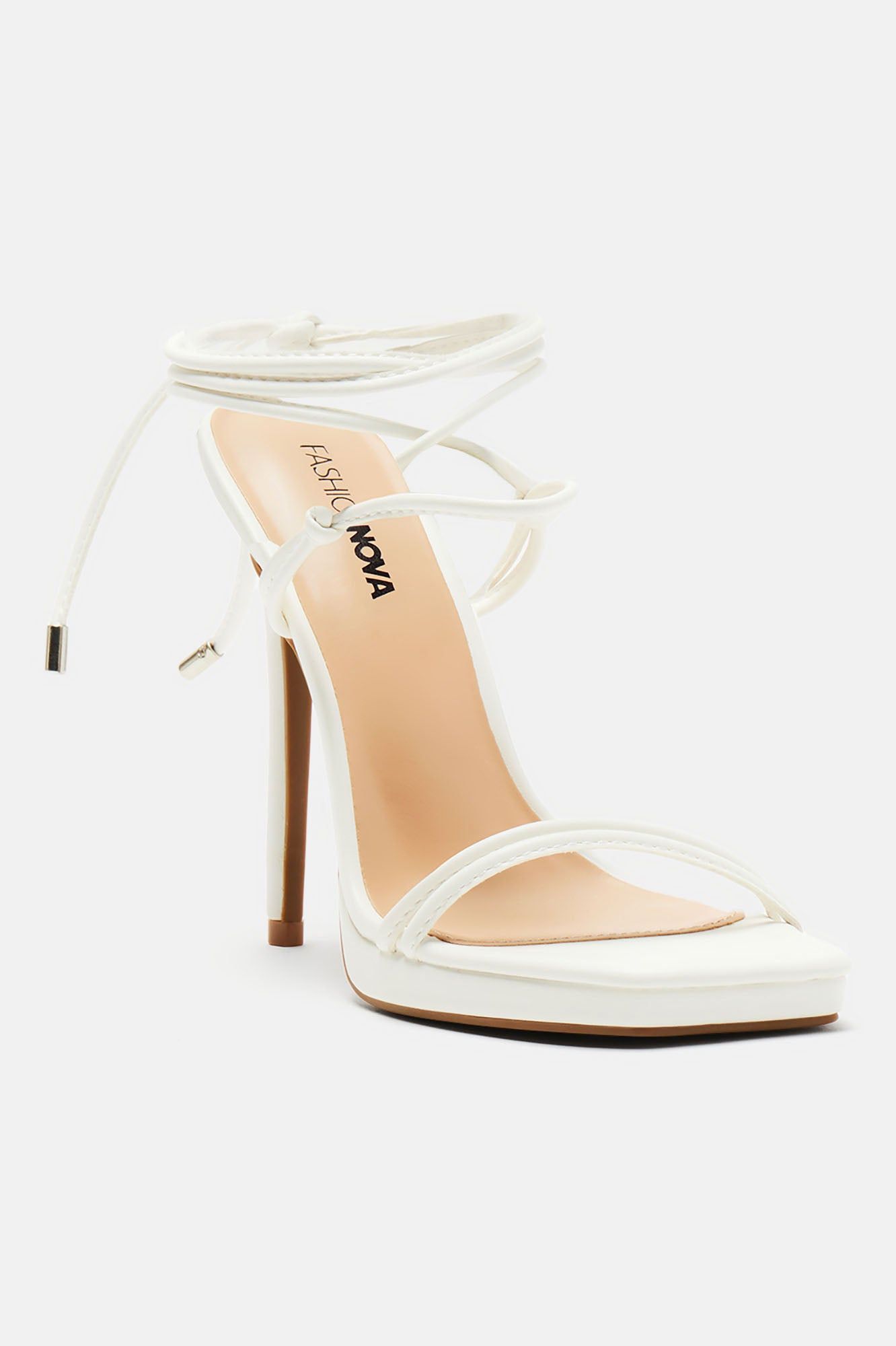Mariana Wrap Up Heels - White sold by Fashion Nova product image thumbnail 2
