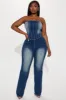 Release The Pressure Denim Jumpsuit - Dark Wash sold by Fashion Nova