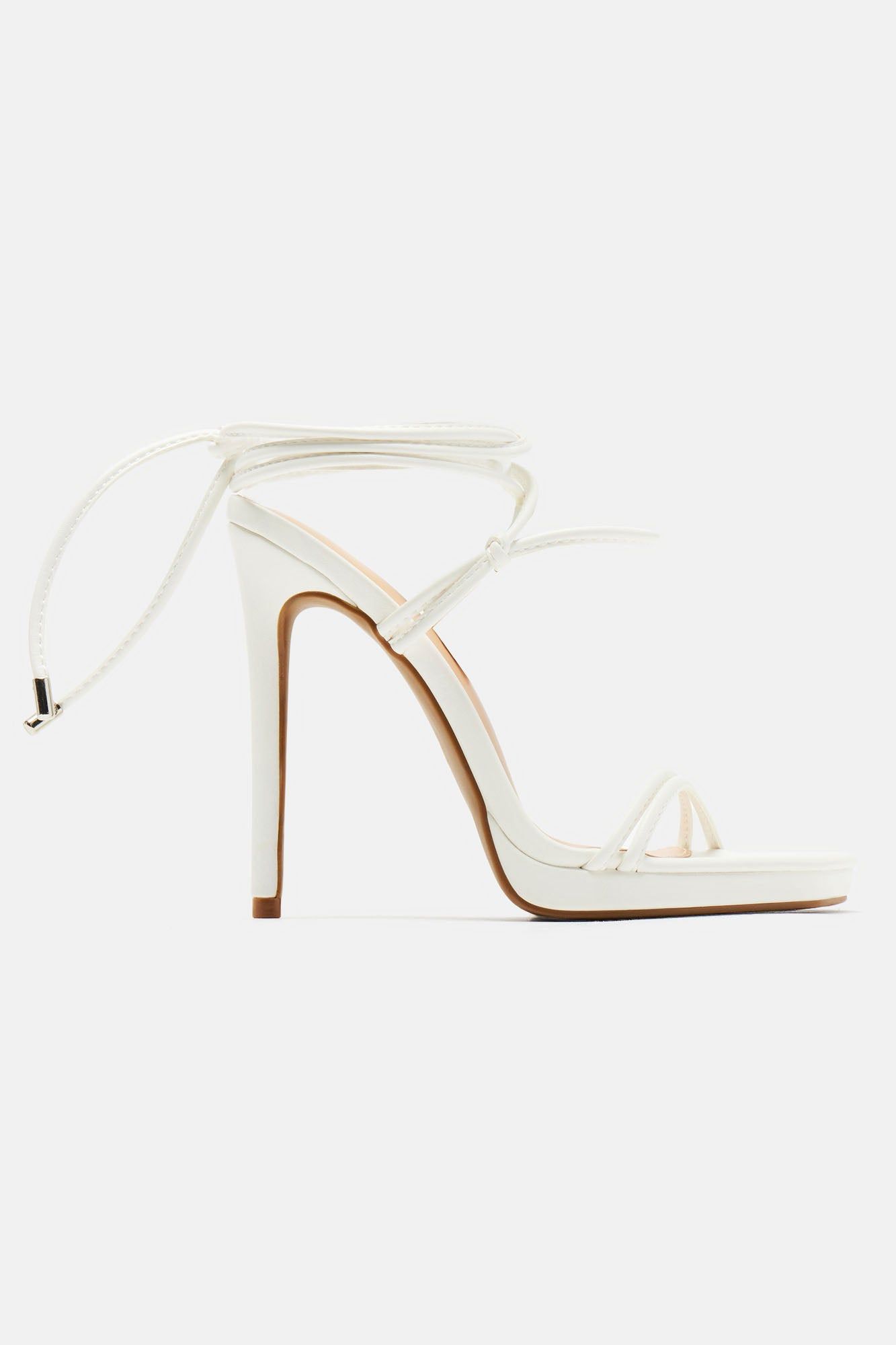 Mariana Wrap Up Heels - White sold by Fashion Nova product image thumbnail 5