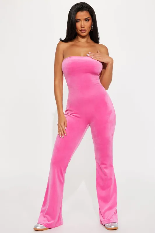 OG It Girl Soft Velour Jumpsuit - Pink sold by Fashion Nova