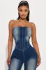 Release The Pressure Denim Jumpsuit - Dark Wash sold by Fashion Nova