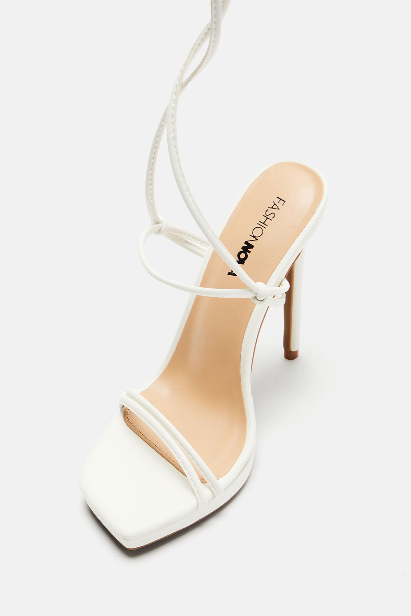 Mariana Wrap Up Heels - White sold by Fashion Nova product image thumbnail 4