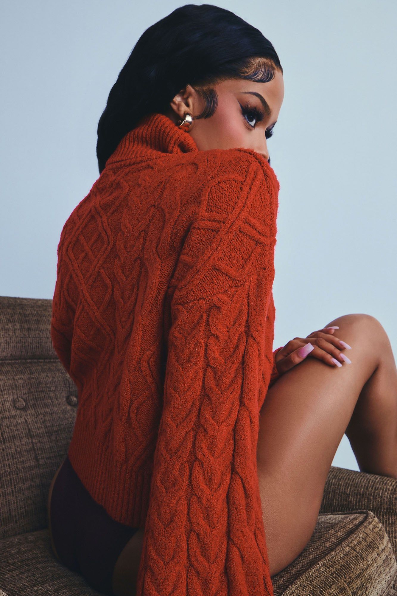 Endless Cuddles Cable Knit Sweater - Red sold by Fashion Nova product image thumbnail 4