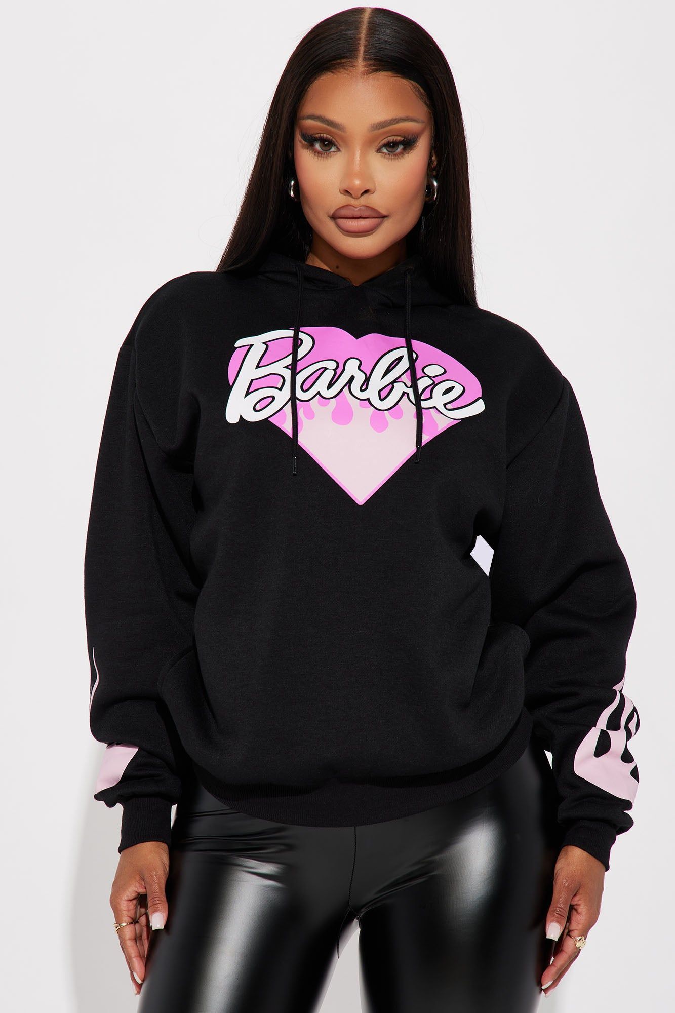 Playing Heart To Get Barbie Hoodie - Black sold by Fashion Nova