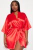 Getting Ready For You Satin Robe - Red sold by Fashion Nova